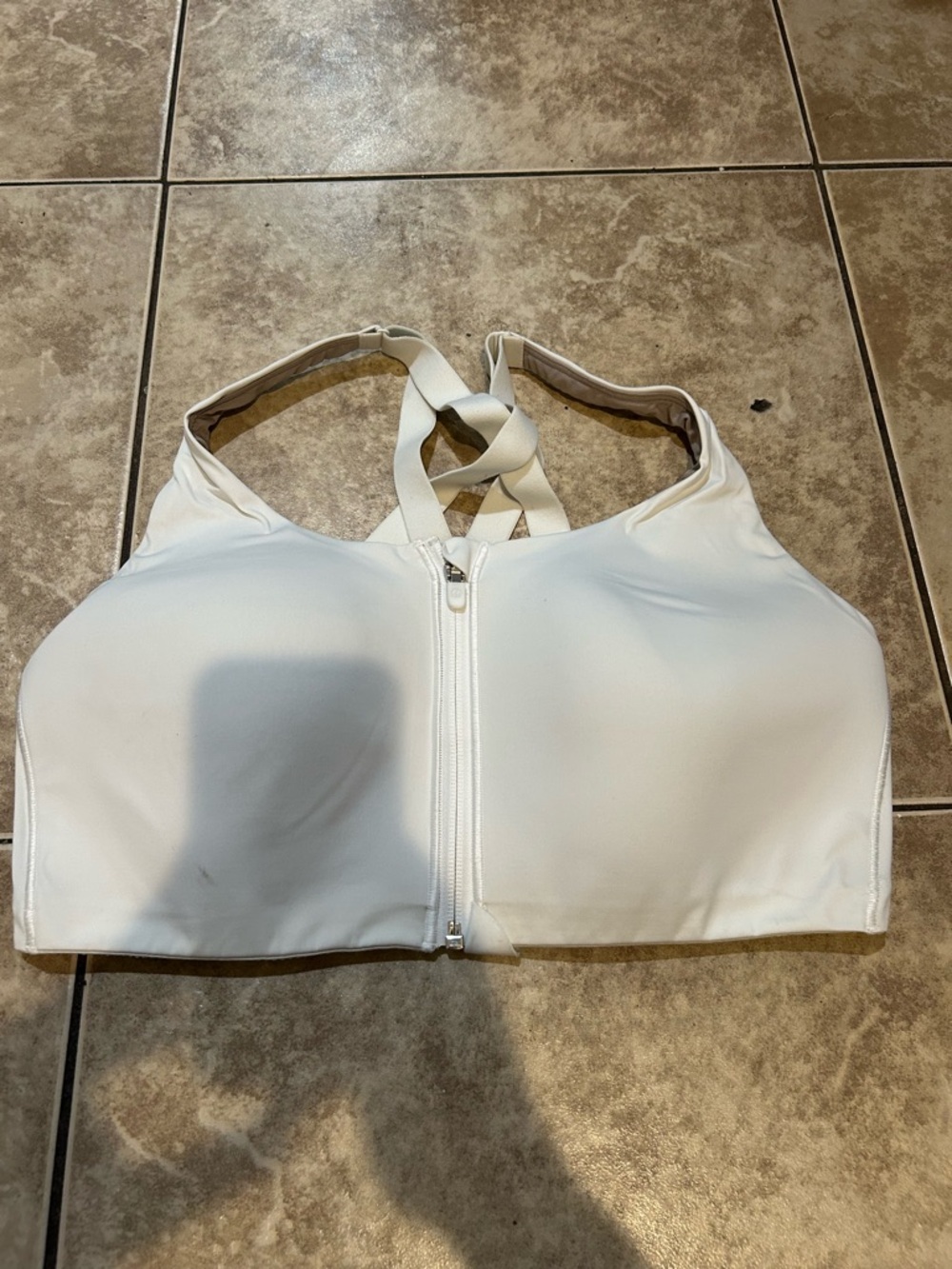 lululemon athletica White Front-Zip Crisscross Sports Bra